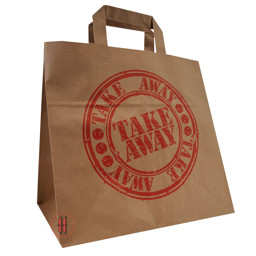 Zeige Details für Papiertasche Take away (250 Stück) Bild von Papiertasche Take away (250 Stück)