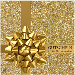 Bild von Geschenkgutschein golden Glitter (12 Stück)