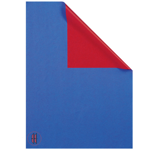 Bild von Geschenkpapier zweifarbig blau/rot