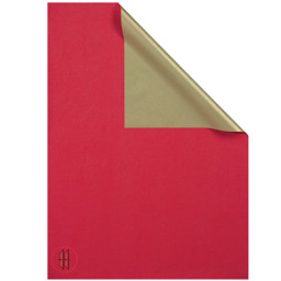 Bild von Geschenkpapier zweifarbig rot/gold
