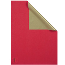 Zeige Details für Geschenkpapier zweifarbig rot/gold Bild von Geschenkpapier zweifarbig rot/gold