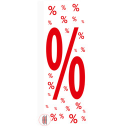 Zeige Details für Papier-Banner einseitig 48x138cm rote %-Zeichen Bild von Papier-Banner einseitig 48x138cm rote %-Zeichen