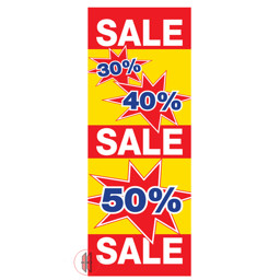 Bild von Papier-Banner einseitig 48x138cm SALE 30%/40/50%