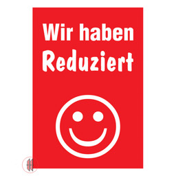 Zeige Details für Banner für Kundenstopper A1 Wir haben reduziert Bild von Banner für Kundenstopper A1 Wir haben reduziert