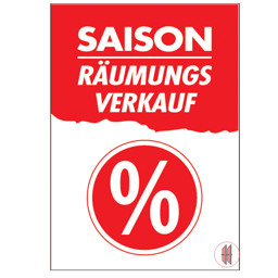 Bild von Rahmenschild Saisonräumungsverkauf (10 Stück)