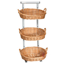 Zeige Details für Korbgestell m. 3 ovalen Körben Bild von Korbgestell m. 3 ovalen Körben