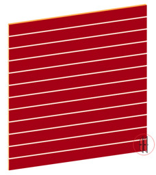 Bild von Lamellenwand Rot inkl. Aluprofile