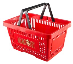 Zeige Details für Einkaufskorb mit Druck Bild von Einkaufskorb mit Druck