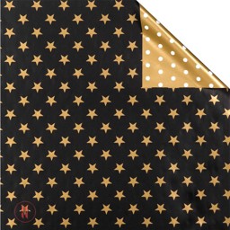 Zeige Details für Geschenkpapier schwarz Sterne - gold Punkte Bild von Geschenkpapier schwarz Sterne - gold Punkte