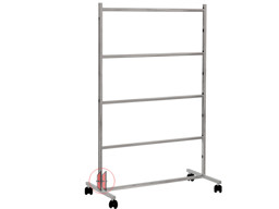 Zeige Details für Kleiderbügelständer m. 4 Querstangen verchromt  Bild von Kleiderbügelständer m. 4 Querstangen verchromt