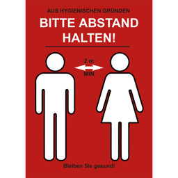 Zeige Details für Plakat Bitte Abstand halten A4 hoch Bild von Plakat Bitte Abstand halten A4 hoch