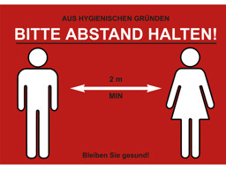 Bild von Plakat Bitte Abstand halten A4 quer