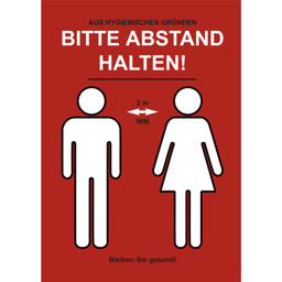 Bild von Plakat Bitte Abstand halten A2