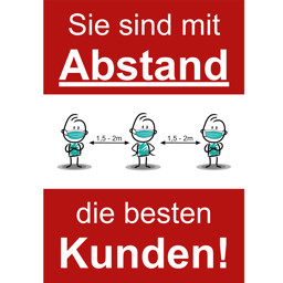 Bild von Plakat Mit Abstand beste Kunden A1