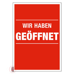 Zeige Details für Plakat Wir haben geöffnet A1 Bild von Plakat Wir haben geöffnet A1