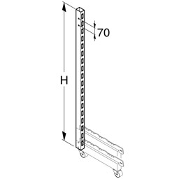 Bild von Säule 6x3cm H140 für Halbgondelständer fahrbar