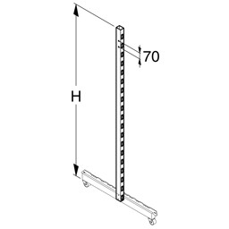 Bild von Säule 6x3cm H140 für Gondelständer fahrbar