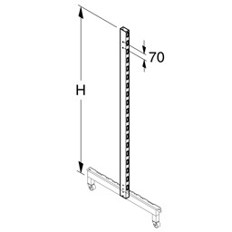 Bild von Säule 6x3cm H140 für Gondelständer fahrbar