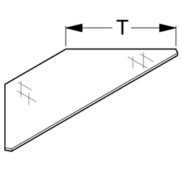 Bild von Glasfachboden Außenecke 90° (glatt) 10mm