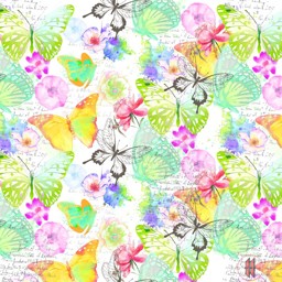 Bild von Geschenkpapier Blumen/Schmetterlinge B50cm L50mtr.