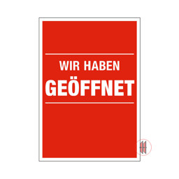 Zeige Details für Banner für Kundenstopper A1 Wir haben geöffnet Bild von Banner für Kundenstopper A1 Wir haben geöffnet