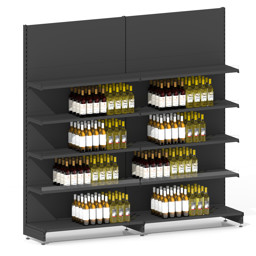 Zeige Details für Getränkeregal L250cm H220cm mit Frontleisten Bild von Getränkeregal L250cm H220cm mit Frontleisten