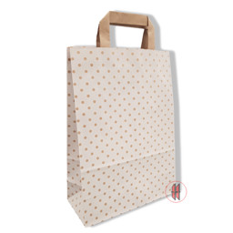 Zeige Details für Papiertragetasche Points naturweiß/braun  22x31+10cm (25/50/250 Stück) Bild von Papiertragetasche Points naturweiß/braun  22x31+10cm (25/50/250 Stück)