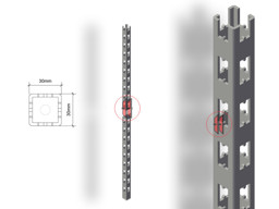 Bild von Säule 3x3cm vierseitig H-Lochung
