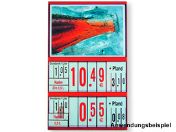Zeige Details für Getränkepreiskassette in Rot 221x361mm QP Bild von Getränkepreiskassette in Rot 221x361mm QP