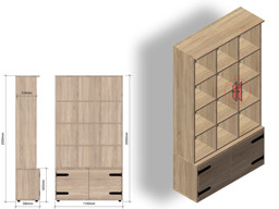 Zeige Details für Weinregal B110 H205 in rustikaler Optik Bild von Weinregal B110 H205 in rustikaler Optik