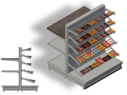 Zeige Details für Kassenregal H120cm für Süßwaren Anbauregal Bild von Kassenregal H120cm für Süßwaren Anbauregal