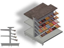 Zeige Details für Kassenregal H100 mit Zahlteil Anbauregal Bild von Kassenregal H100 mit Zahlteil Anbauregal