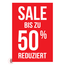 Zeige Details für Banner für Kundenstopper A1 Sale bis zu 50 % Reduziert Bild von Banner für Kundenstopper A1 Sale bis zu 50 % Reduziert