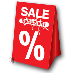 Zeige Details für Dachaufsteller Sale/Reduziert/%-Zeichen Bild von Dachaufsteller Sale/Reduziert/%-Zeichen