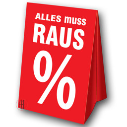 Zeige Details für Dachaufsteller Alles muss Raus/%-Zeichen Bild von Dachaufsteller Alles muss Raus/%-Zeichen