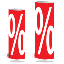 Zeige Details für Säulendisplay %-Zeichen Bild von Säulendisplay %-Zeichen