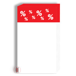 Zeige Details für Preisschilder m. Aufdruck  %-Zeichen VE=50 Stück Bild von Preisschilder m. Aufdruck  %-Zeichen VE=50 Stück