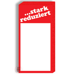 Zeige Details für Preisschilder m. Aufdruck Stark Reduziert VE=50 Stück Bild von Preisschilder m. Aufdruck Stark Reduziert VE=50 Stück