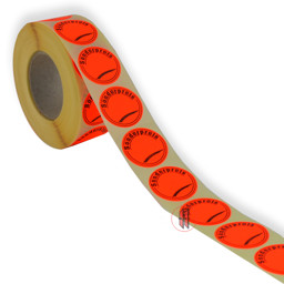 Zeige Details für Klebeetiketten leuchtrot auf Rolle 1000 Stück Bild von Klebeetiketten leuchtrot auf Rolle 1000 Stück