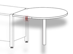 Zeige Details für Anbautisch Rundform Bild von Anbautisch Rundform