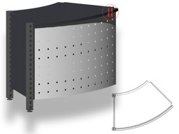 Zeige Details für Verkaufstisch / Counter VARIUS Außenbogen 45° Bild von Verkaufstisch / Counter VARIUS Außenbogen 45°