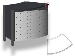 Zeige Details für Verkaufstisch / Counter VARIUS Außenbogen 45° Bild von Verkaufstisch / Counter VARIUS Außenbogen 45°