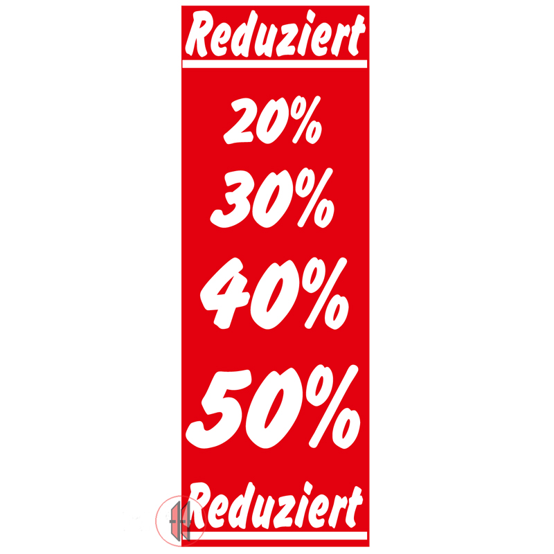 Bild von Papier-Banner einseitig 48x138cm Reduziert/%-Zahlen