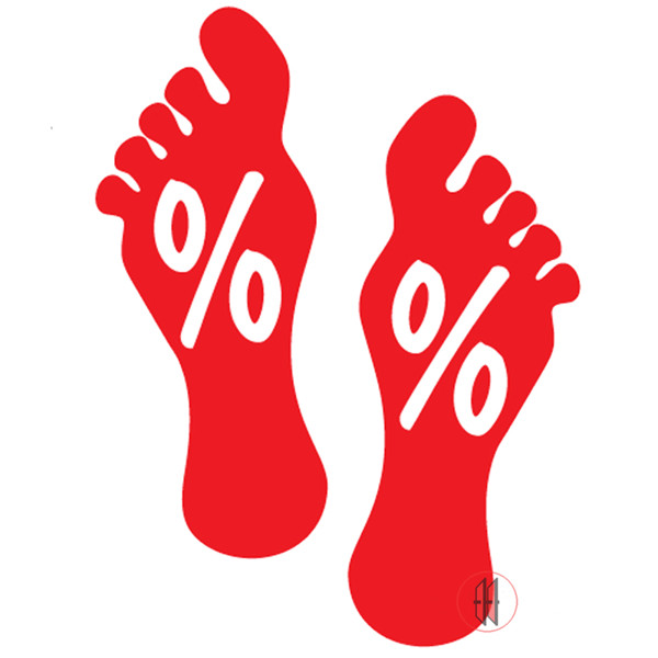 Bild von Ankleber %-Zeichen- Füße