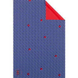 Bild von Geschenkpapier rot/blau mit Punkten