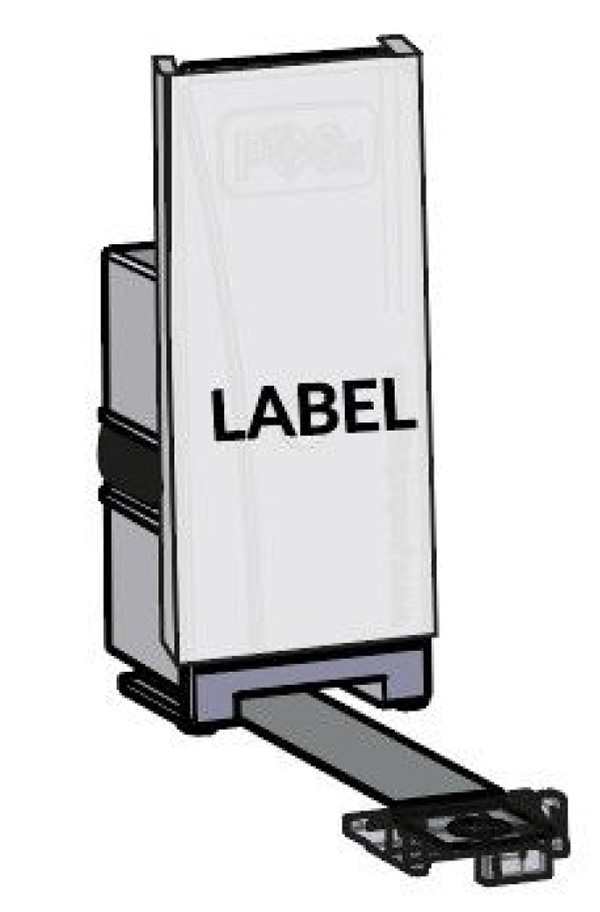Warenvorschub mit Labelhalter für E-Shishas