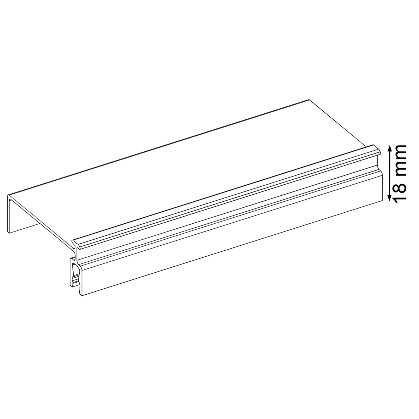 Bild von Adapter-T-Profil-Erhöhung A021 weiß – Erweiterung für Adapter-Profile bei hoher Bodenaufkantung