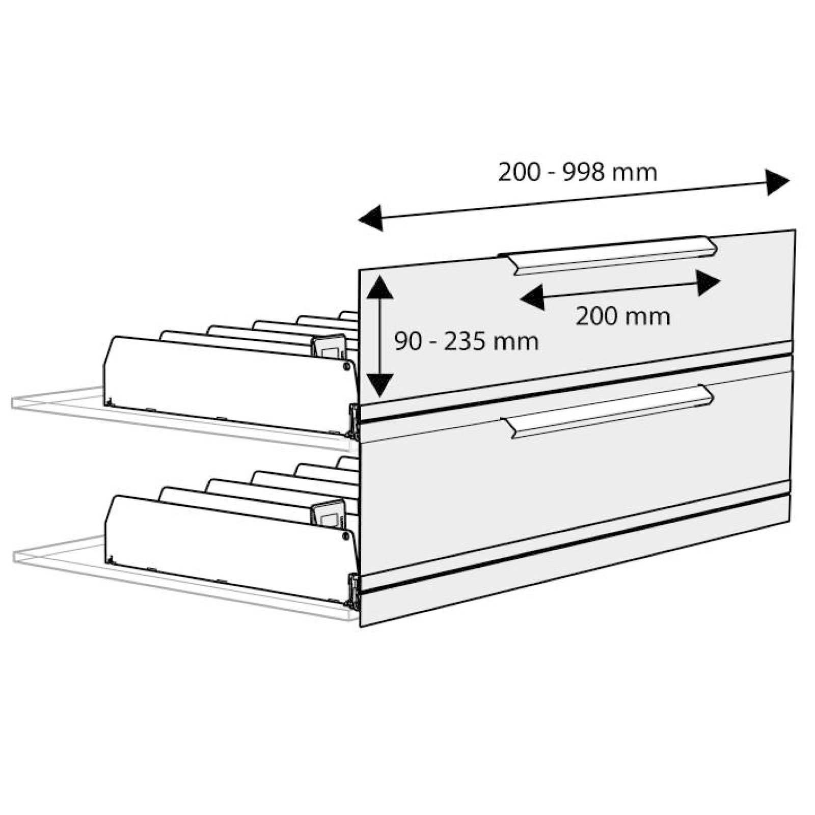 Bild von Dark Market Klappe mit Griffleiste – Set für 10 Regalklappen, schwarz, B998 x H235 mm