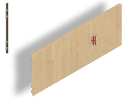 Bild von Holzrückwand mit Falz und Beschlägen AM125cm