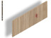 Bild von Holzrückwand mit Falz und Beschlägen AM100cm